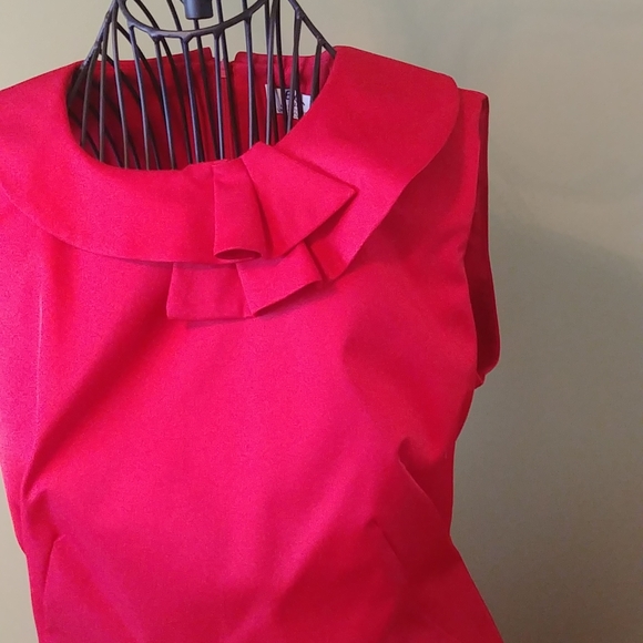 Dress, size 44, red color, 100 %viscose - Picture 3 of 9